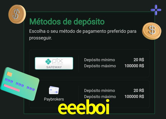 O cassino eeeboi oferece uma grande variedade de métodos de pagamento